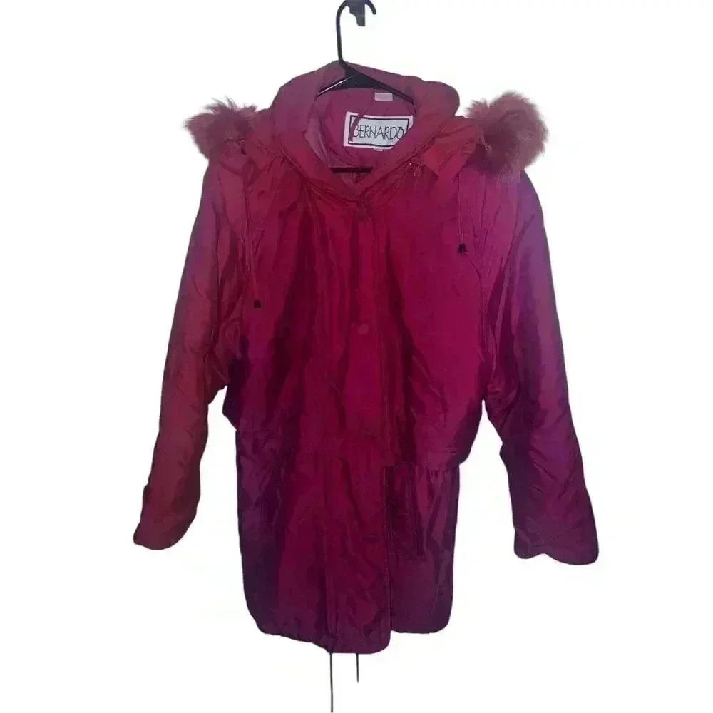BERNARDO red winter jacket sz xs Comfy Gorpcore Button Long Sleeve